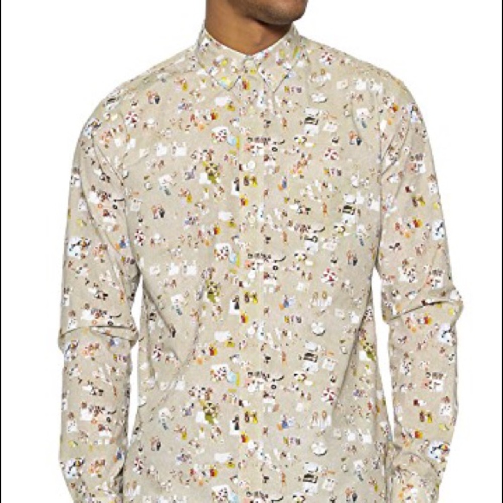 Schnayderman's Crowded Beach Shirt Men’s Button 43 - Picture 3 of 8